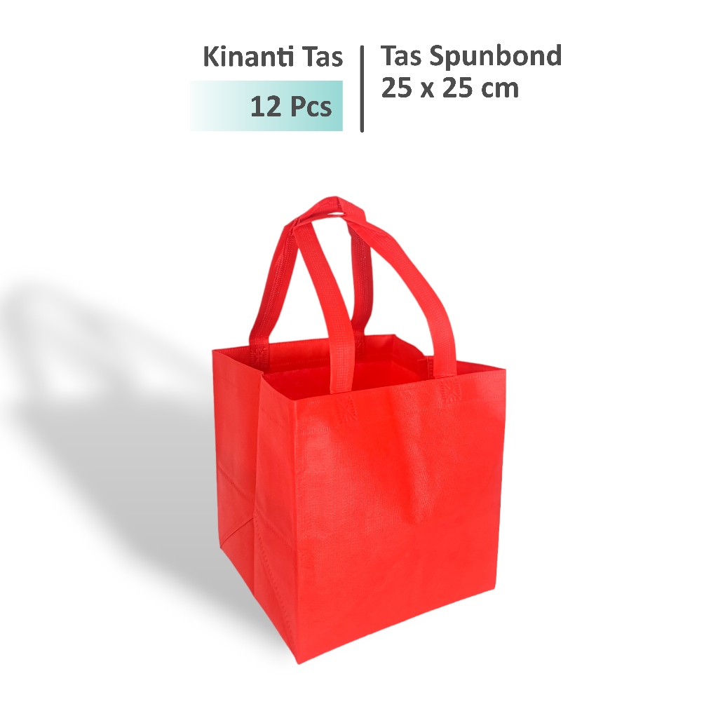 

(12 Pcs) Tas Hajatan 25x25 cm / Tas Box Nasi / Tas Spunbond