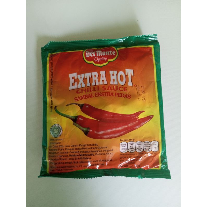 

Saus Sambal Delmonte Extra Hot Sachet 1Pack