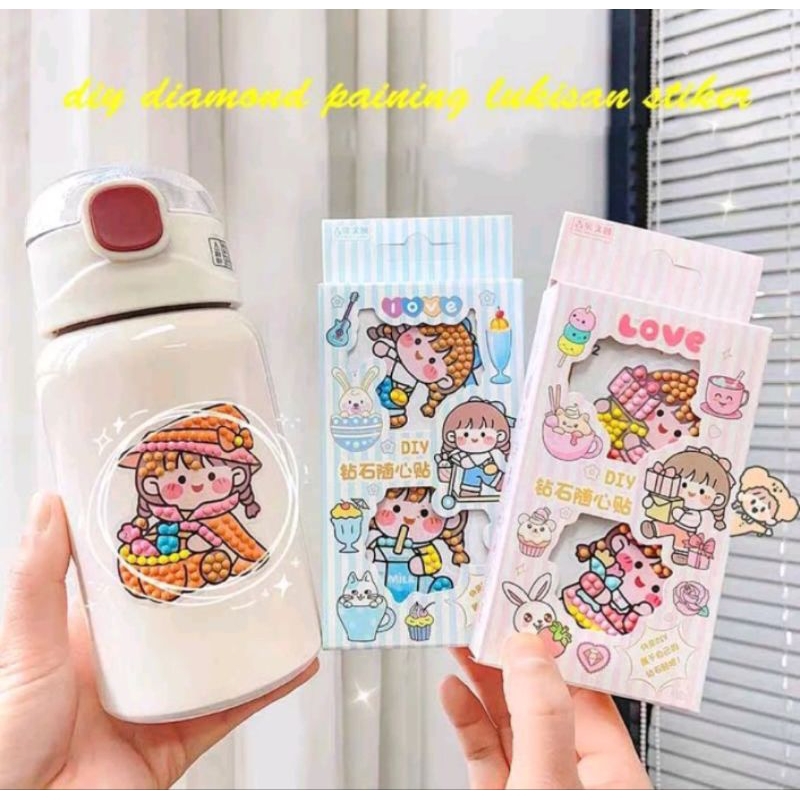 DIY mainan viral stiker tempel manik-manik diamond painting
