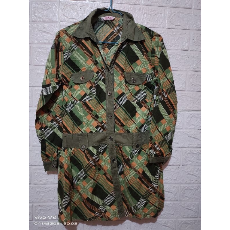 PL kemeja wanita dewasa lengan panjang motif