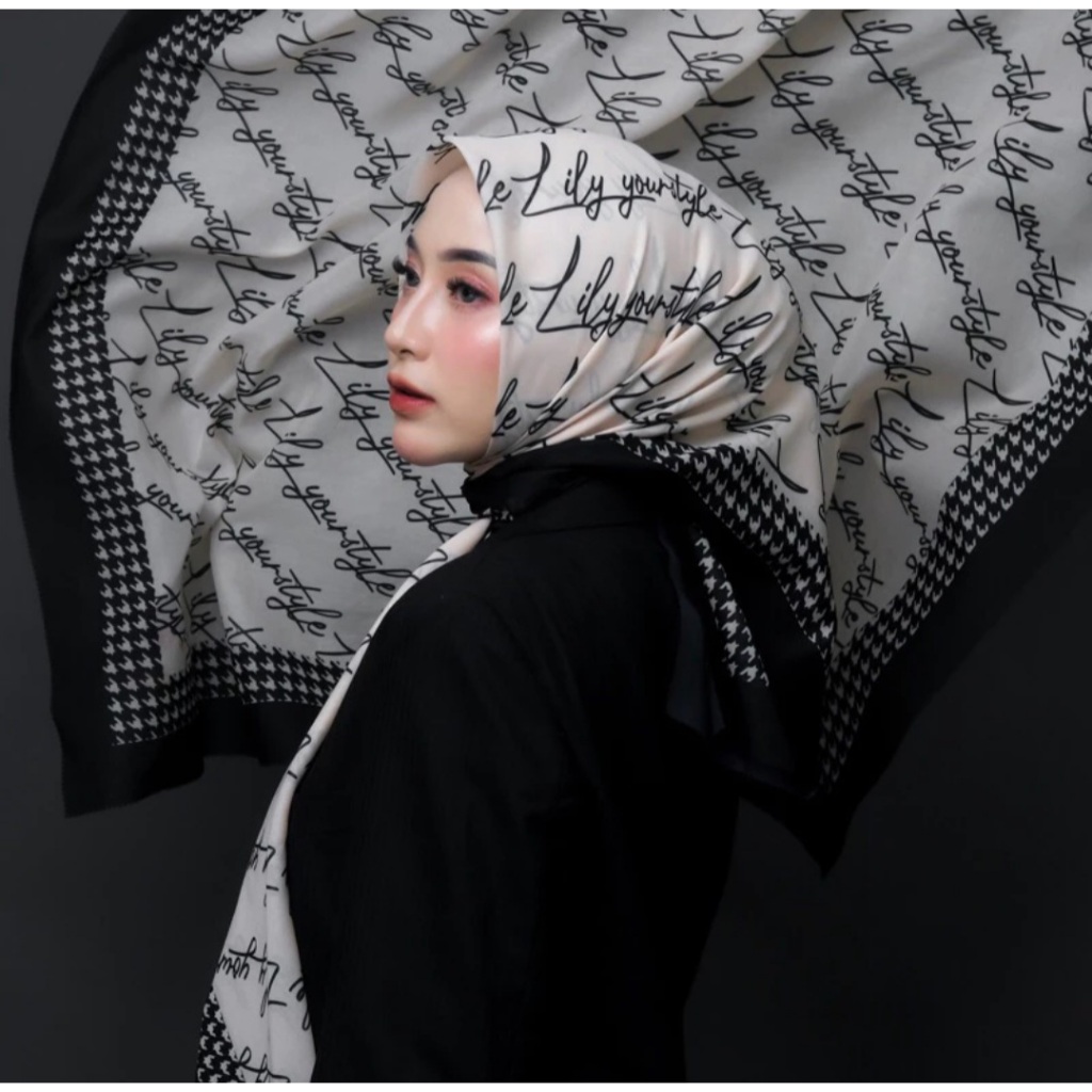 Hijab Segiempat Motif LY Lilyourstyle Monogram Termurah
