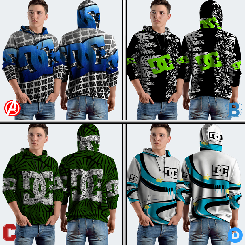 Jumper Hoodie DC Shoes Hoodie Pullover Fullprint Bahan Polyester Jersey | DC-24002