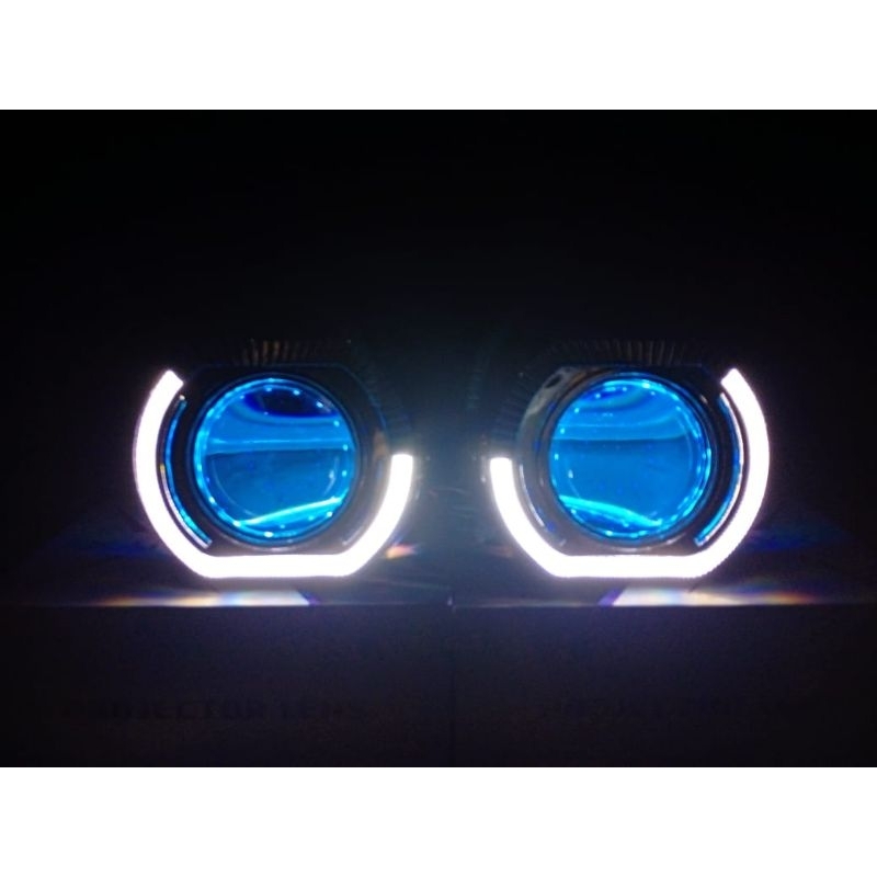 PAKET KOMPLIT PROJECTOR BILED 2.5 INCH BLUE LENS P25 GEN 2 VINYX SEPASANG