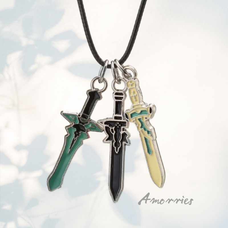 Kalung Sword Art Online Pedang Unik Lucu Kirito Asuna Night Sky Sword Anime