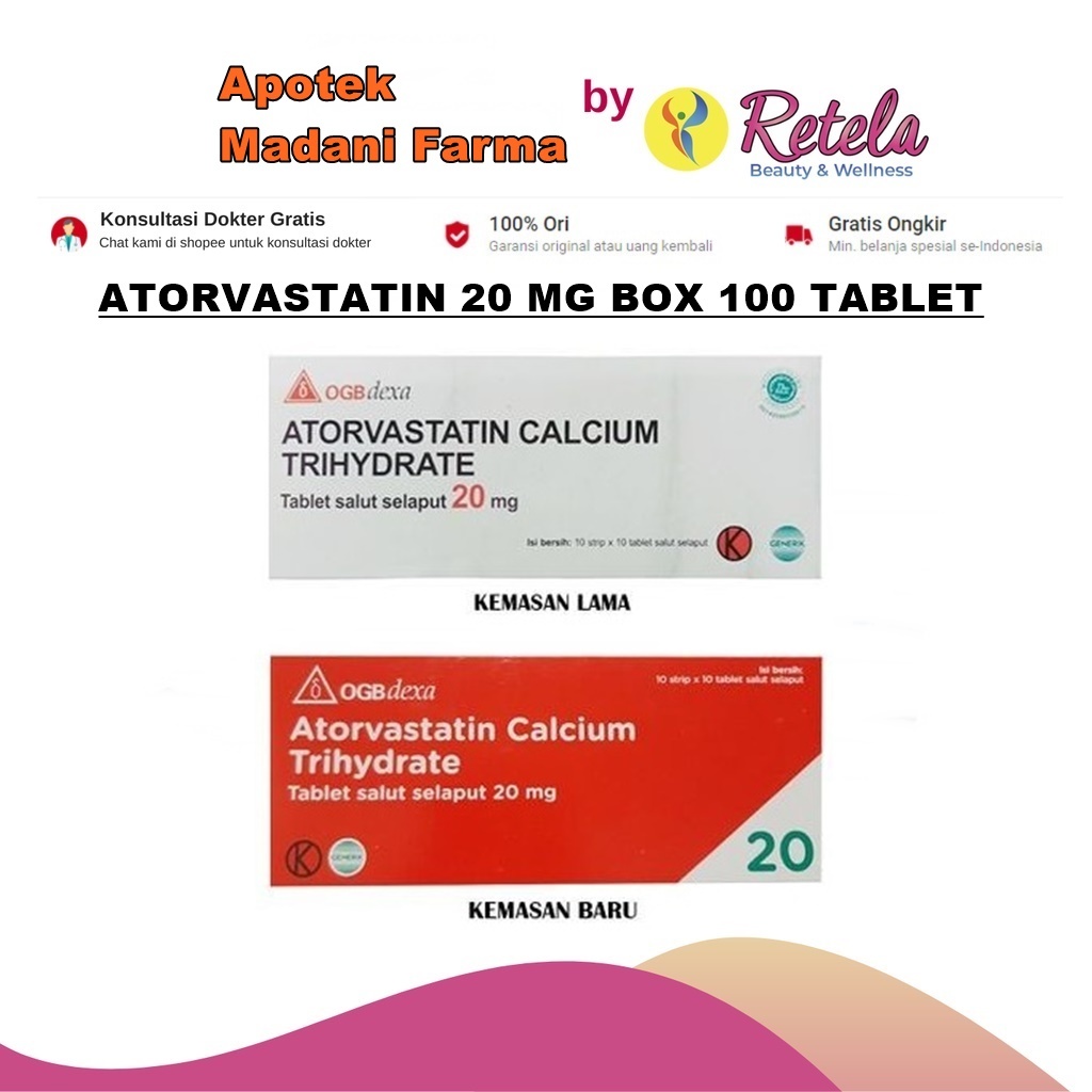 ATORVASTATIN 20MG DEXA ISI 100 BOX ORIGINAL