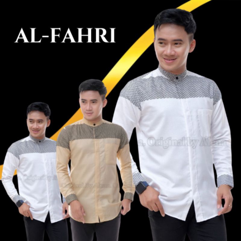 Baju Koko Pakaian Atasan Fashion Muslim Pria Laki Laki Dewasa remaja Lengan Panjang Azzahir Premium 