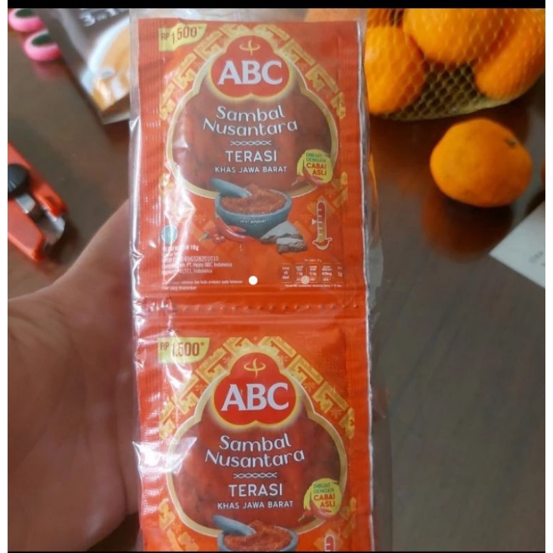 

Sambal terasi ABC renceng isi 10 sachet