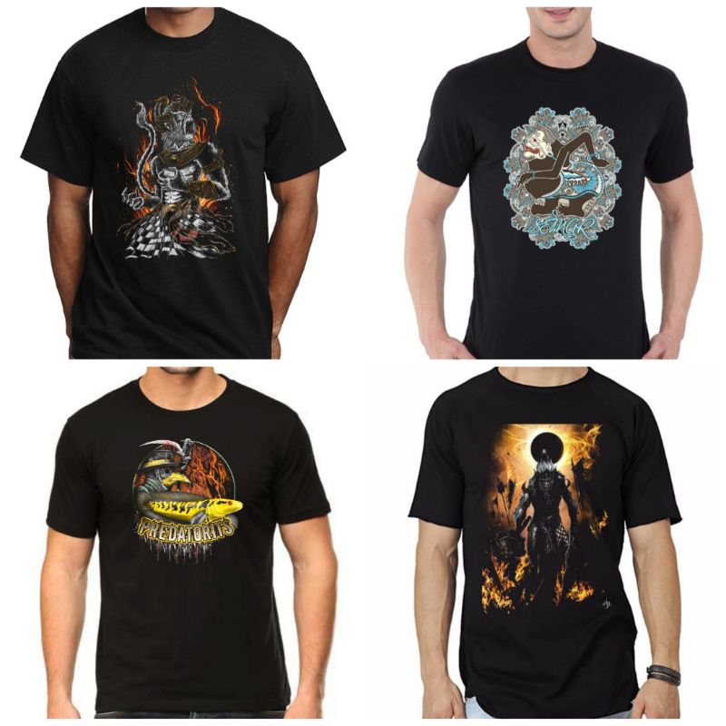 Kaos oblong kaos sablon dtf Wayang bali  fashion pria wanita atasan pria wanita dewasa bahan tebal 2