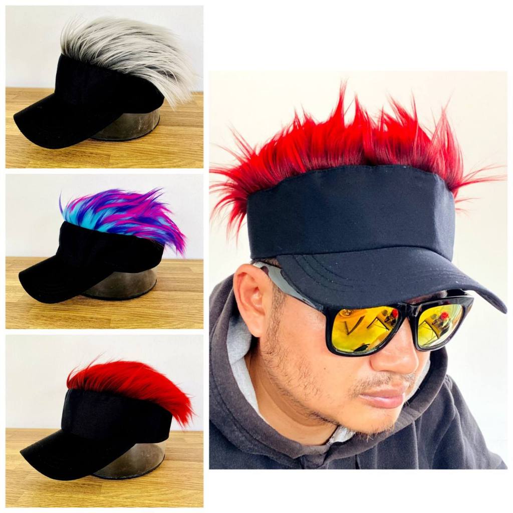 Topi Golf Rambut Palsu | Topi Rambut Palsu | Topi Wig | Wig Topi | Topi Rambut | Topi Rambut Palsu P