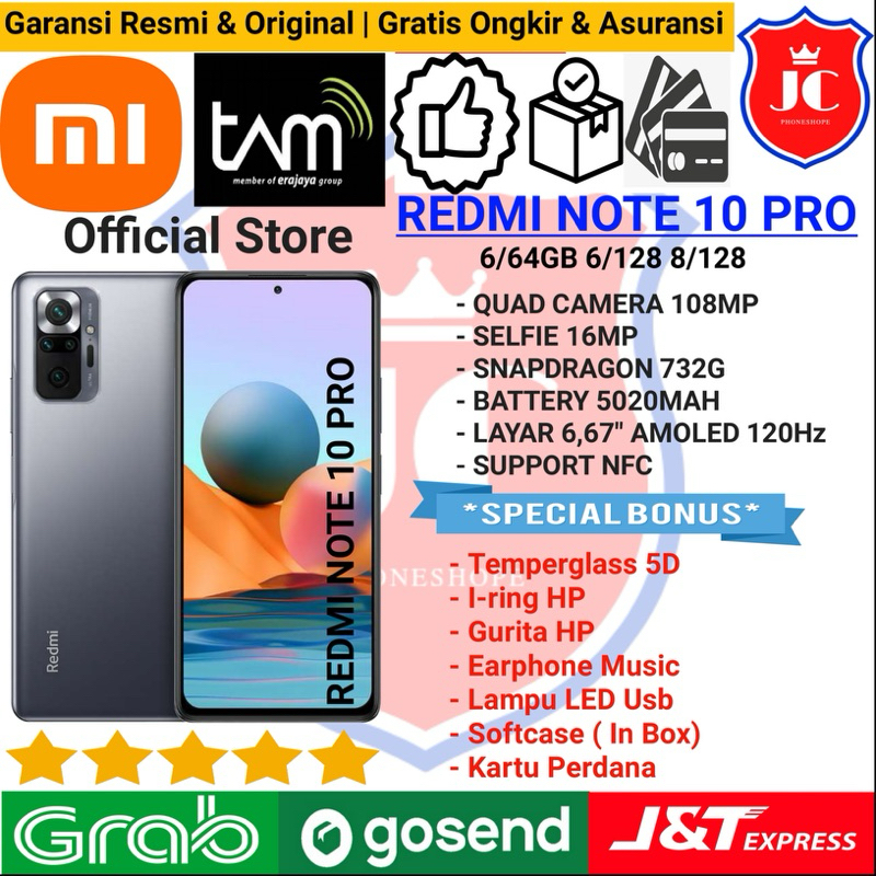 XIAOMI REDMI NOTE 10 PRO RAM 8/128GB 6/128GB 6/64GB GARANSI RESMI TAM - BONUS
