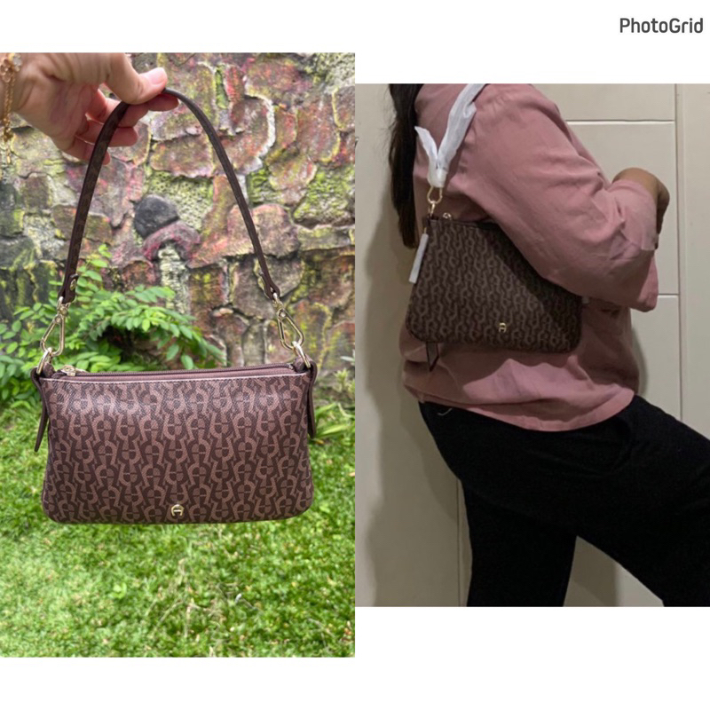 preloved tas aigner fango Original monogram zoe Original 100%