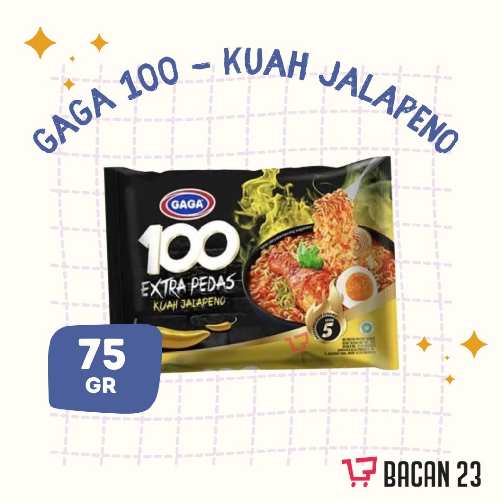 Mie 100 Extra Pedas Kuah Jalapeno GAGA (85 Gr) / Mie Pedas / Mie Instan Pedas