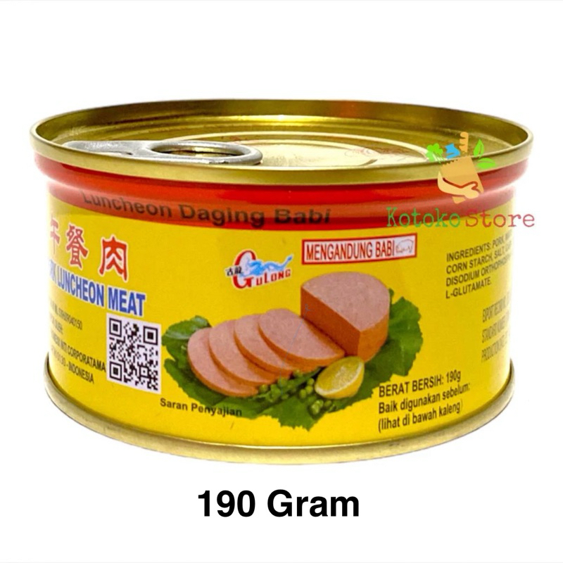 

Gulong Pork Luncheon Meat / Daging Babi Kaleng Olahan 190gr