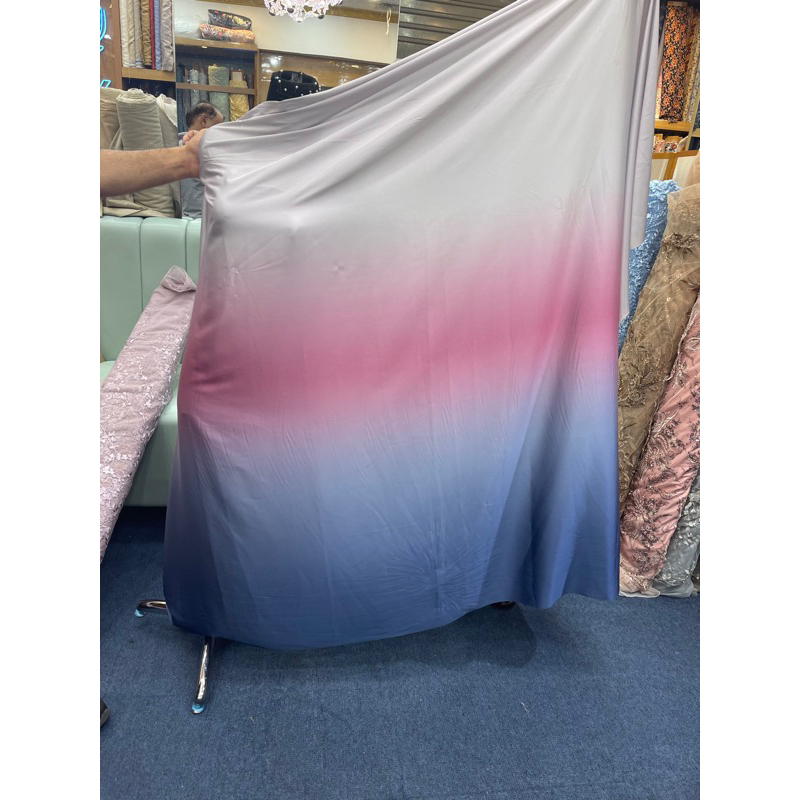 Kain Armany Armani Silk Silky Gradasi Ombre Polos original Premium Grade A my