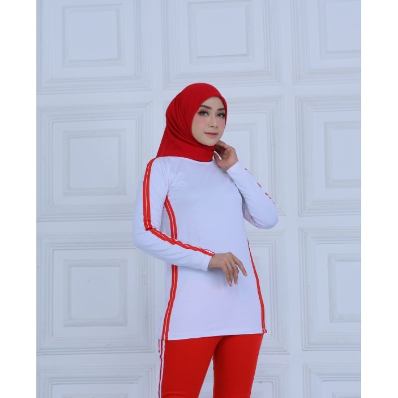 Seragam Baju Olahraga Senam Wanita / Setelan Baju Senam / Stelan Kaos Senam Wanita