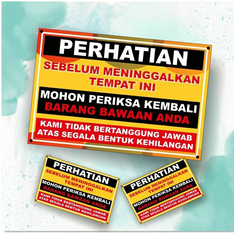 

stiker mohon periksa kembali barang bawaan anda