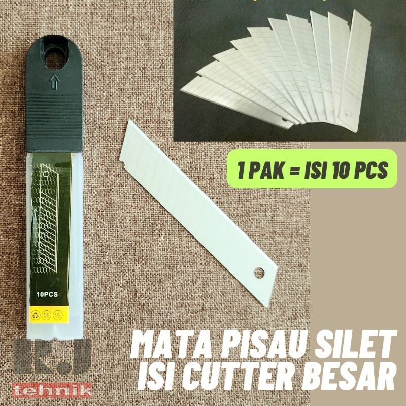 

Refill Mata Pisau Silet Isi Cutter Besar Spare Blades kater Cuter Set isi 10pcs