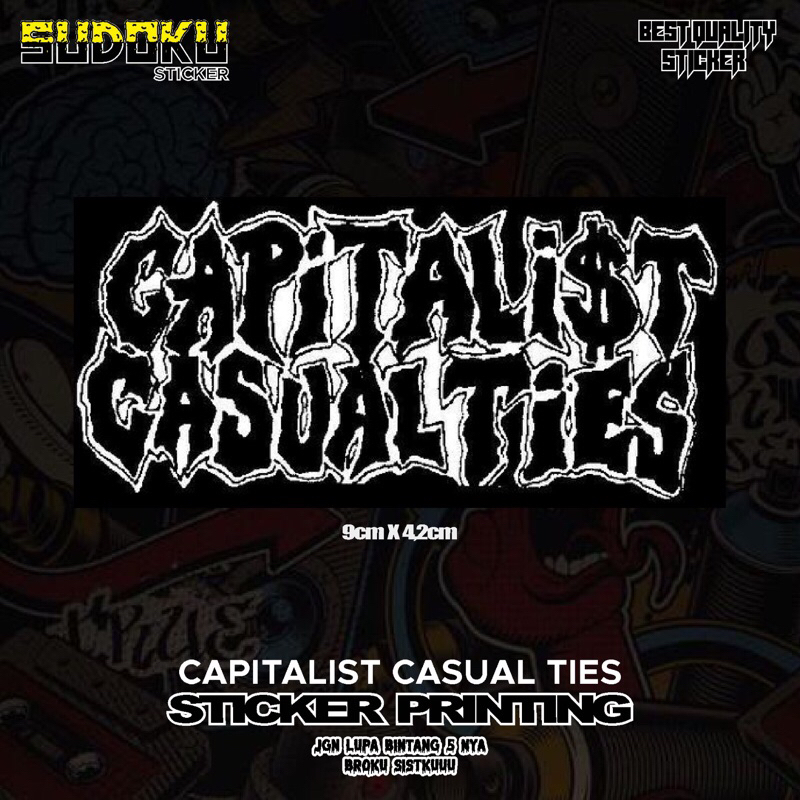 

STICKER STIKER PRINTING CAPITALIST CASUAL TIES