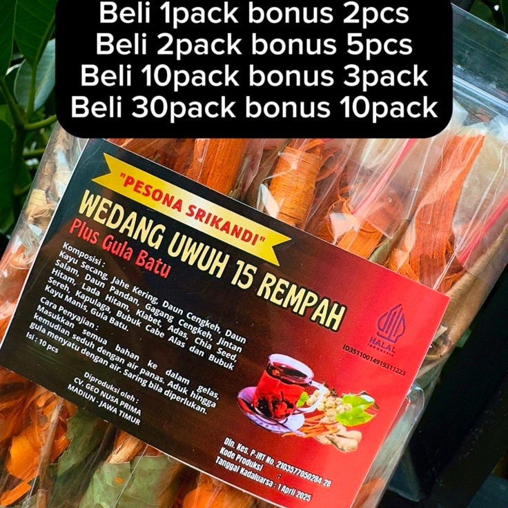 

Booming 1 Pack Isi 1 pcs Wedang Uwuh Komplit Pesona Srikandi