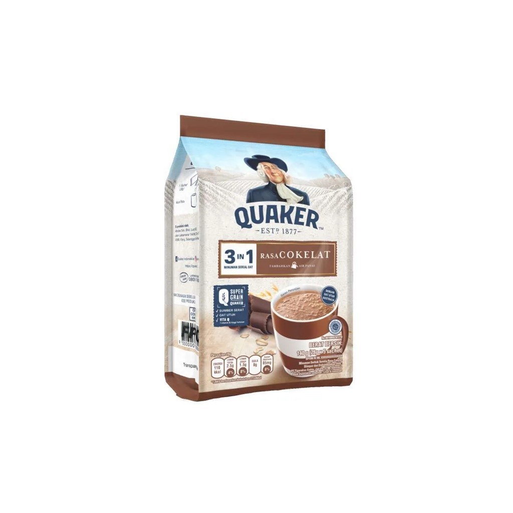 

Quaker 3in1 Chocolate, Vanillan & Berry burst Polybag 224g Minuman Sereal Oats (Isi 8 sachet)