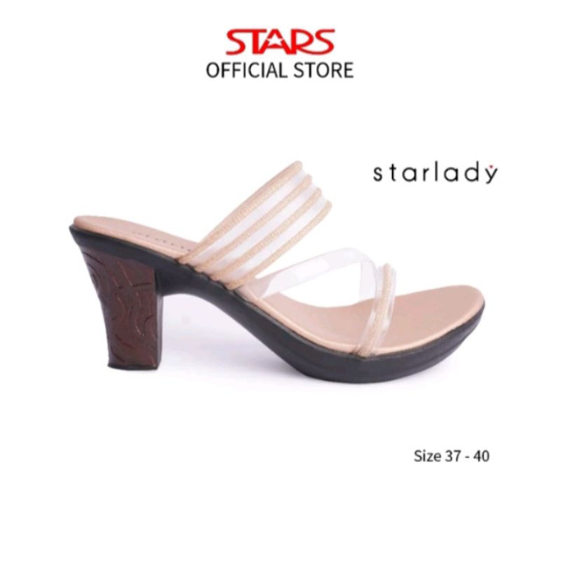 Starlady Sandal Wanita Pesta Hak Tinggi Beige