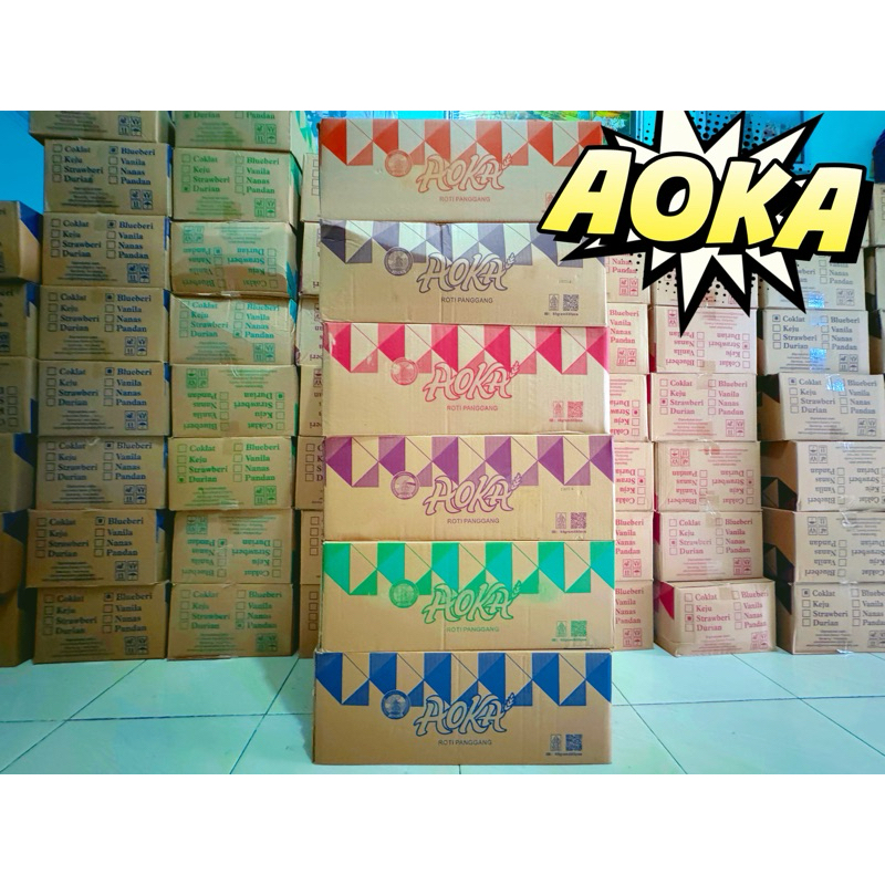 

❤️ GKJ STORE ❤️ AOKA ROTI PANGGANG KEJU - COKLAT - STRAWBERRY - BLUEBERRY - VANILA - DURIAN ( KARTON ISI 60pcs )