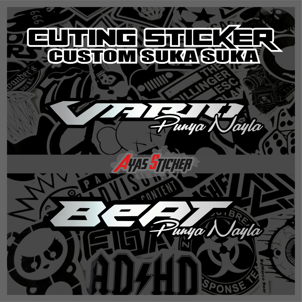 Stiker Vario Custom nama - Stiker Beat Custom nama - Cutting Stiker Custom Nama