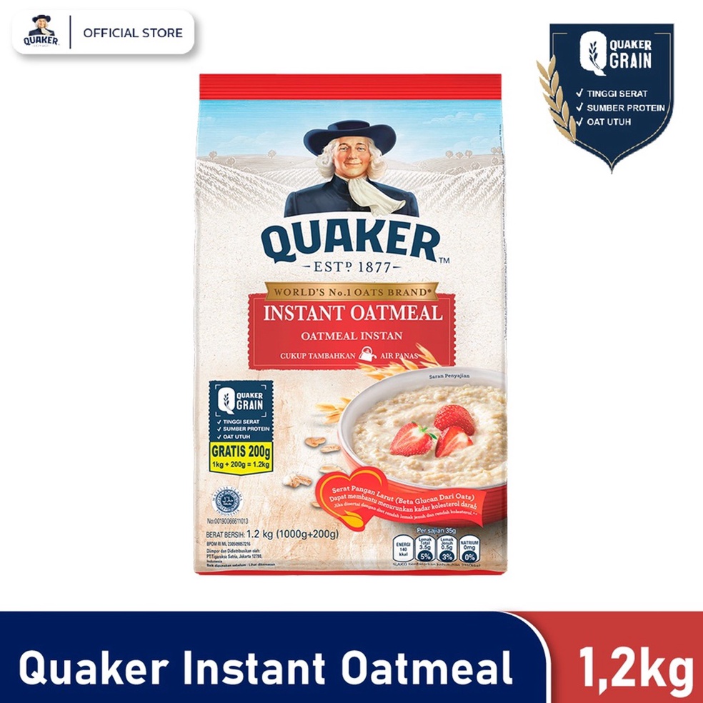 

Potongan spesial Quaker Instant Oatmeal 12 gr