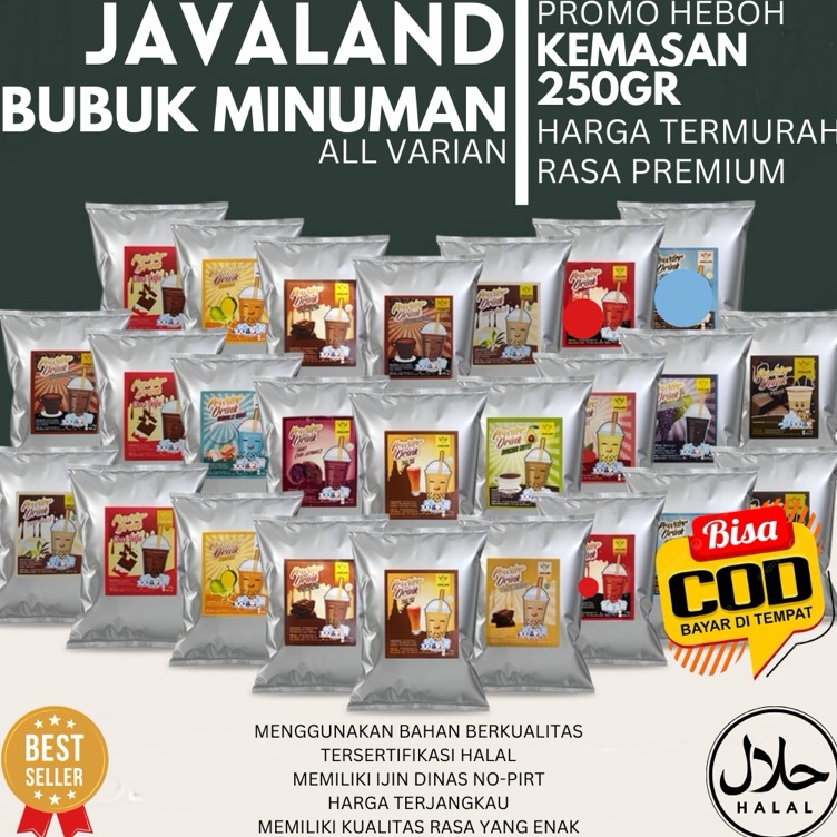 

Super Laris Javaland Mix Bubuk Minuman Boba Kekinian Aneka Rasa 25gr