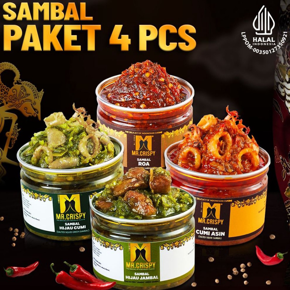 

Stock baru Paket Sambal MrCrispyPaket Sambal 4 Pcs