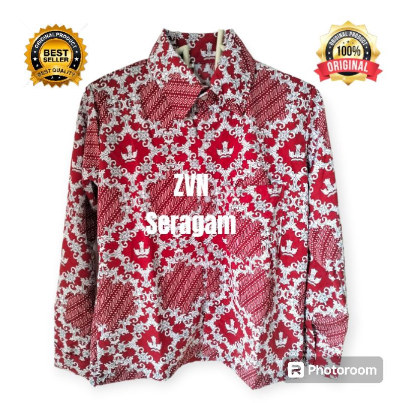 Batik SD Negeri/ Seragam batik sekolah lereng merah/ Batik seragam nasional/ Batik sekolah/ Seragam 