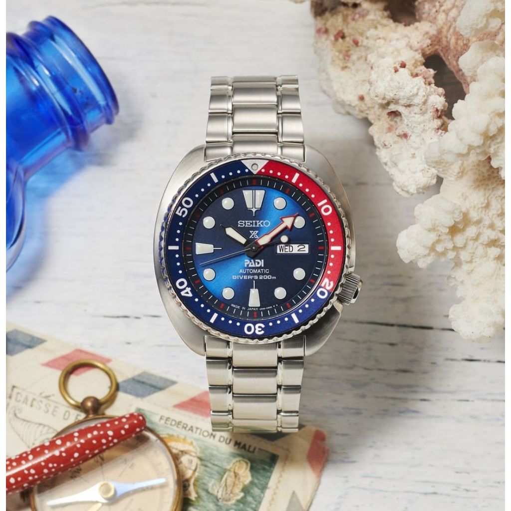 Jam Tangan Pria Seiko Turtle PADI Pepsi Blue Automatic