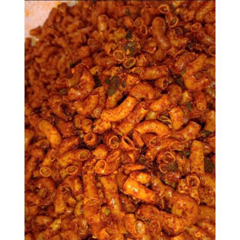 

Makaroni gurih pedas daun jeruk sambalado Jeddarr 250-1000 gram