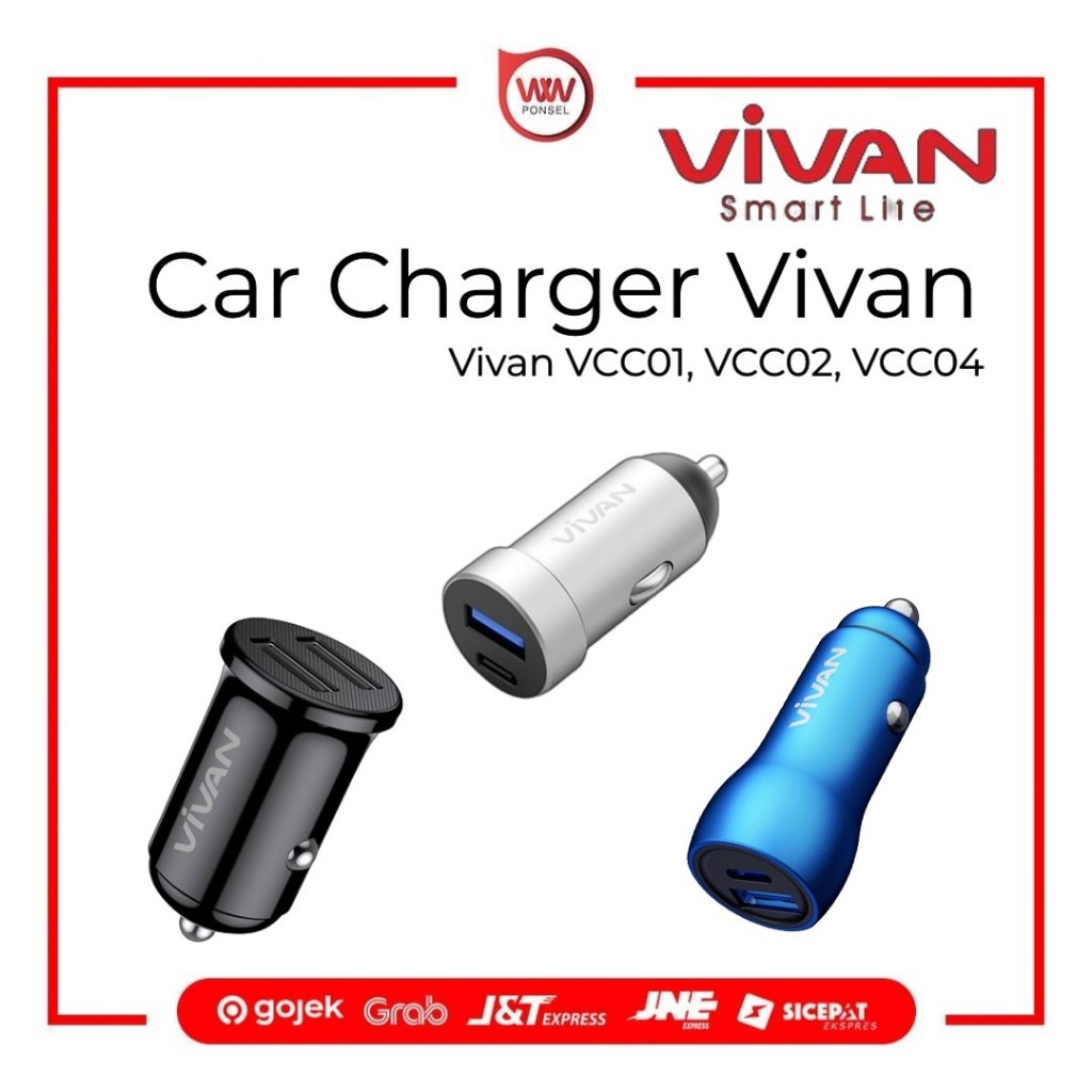 Vivan VCC04, VCC05, VCC07 Car Charger Fast Charging Mobil