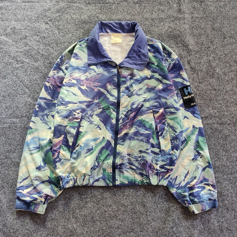 JACKET WINBREAKER HH HELLY HANSEN FULL PRINTED COLORBLOCK/COLOURBLOCK VINTAGE THRIFT/SECOND