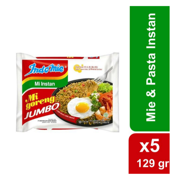 

Indomie Mi Instan Goreng Jumbo 129 gr x 5