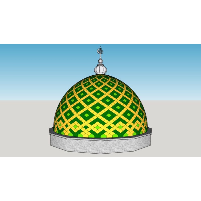 KUBAH MASJID DIAMETER 3M PANEL GALVALUM