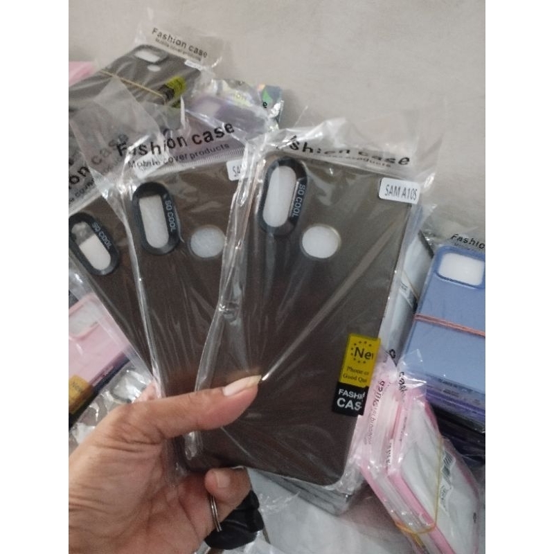 Case/Silikon Hp IMD Color PLATE HOLOGRAM Samsung A10S Full Polos Hitam