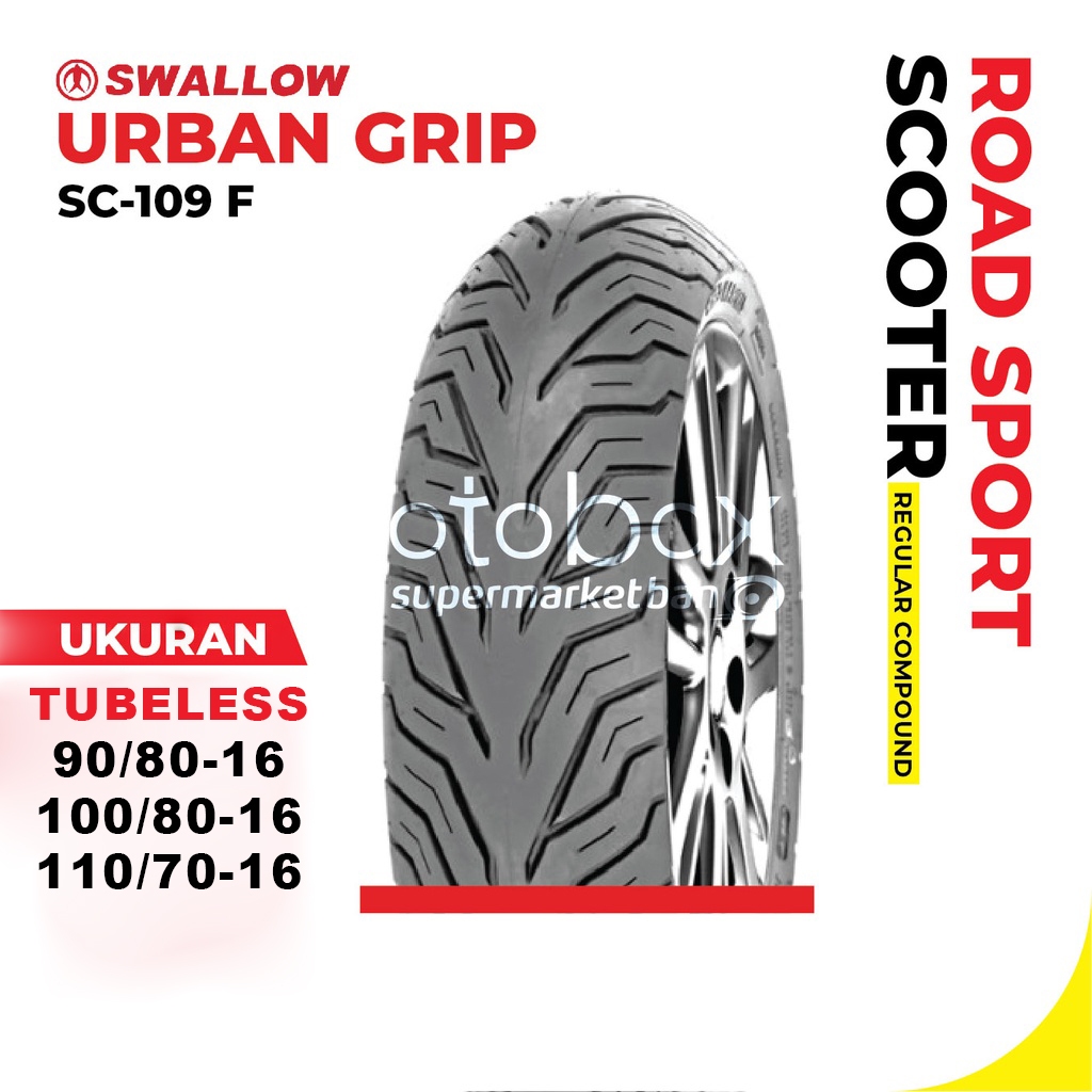 Ban Luar Motor Swallow SC-109 F Urban Grip Tubles Ukuran 90/80 100/80 110/70 Ring 16 Tubeless