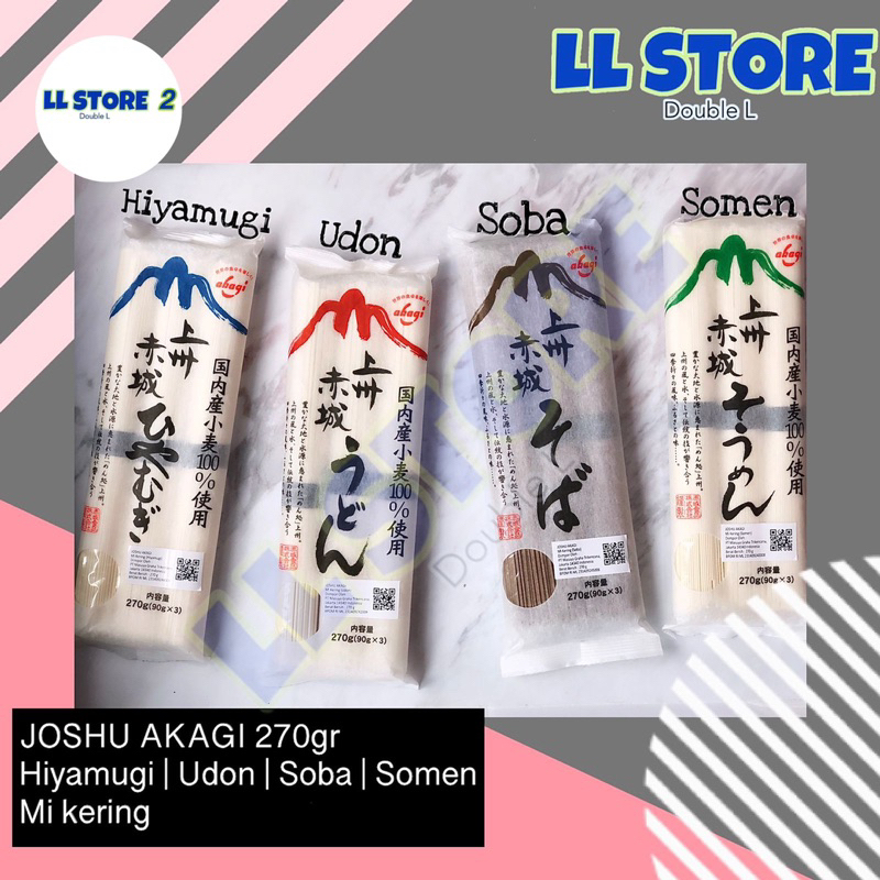 

JOSHU AKAGI 270 g | Hiyamugi Udon Soba Somen | Mi Kering Jepang