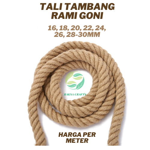 

TALI TAMBANG GONI 16 - 30 MM METERAN - TALI TARIK TAMBANG PENGIKAT BARANG HIASAN DEKORASI TALI RAMI