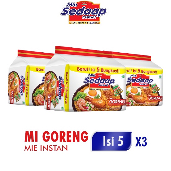 

Hot Product Sedaap Mie Instan Goreng Isi 5 Bag 9 gr x3