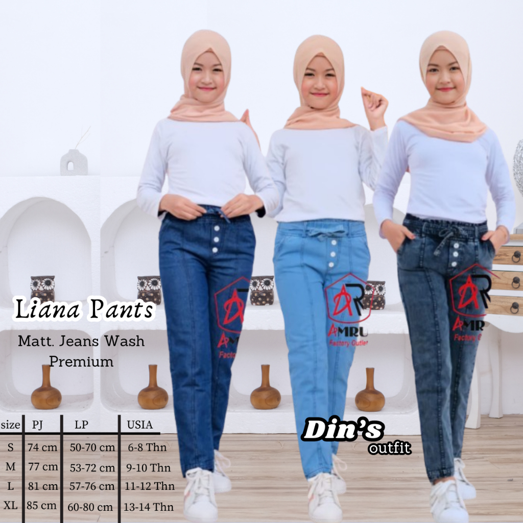 Celana Baggy Pants Jeans Anak // Celana Anak Perempuan 8-13 tahun // Celana Panjang Anak Perempuan