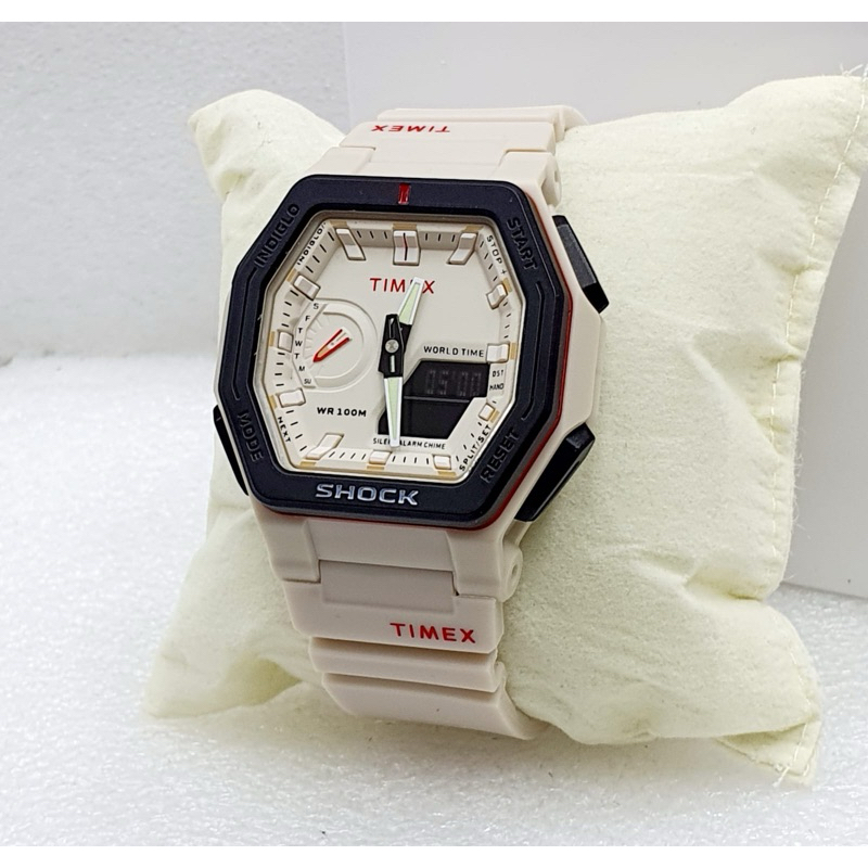 Jam Tangan Pria TIMEX SHOCK G63560 Tali Rubber Duoble Time ( Analog & Digital Aktif )