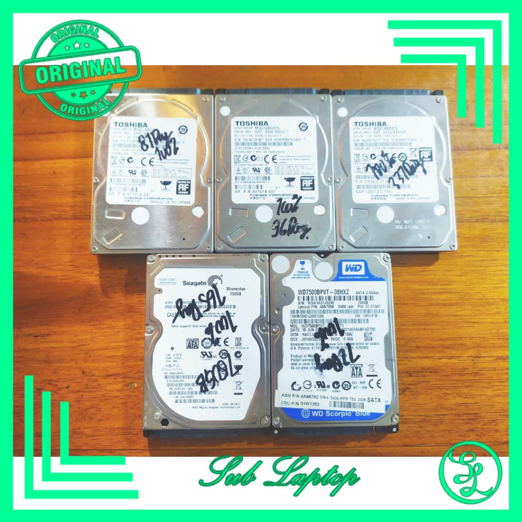 Hardisk Laptop 750GB 2.5" Internal Netbook 750 GB SATA HDD Second Sentinel 100% Bergaransi