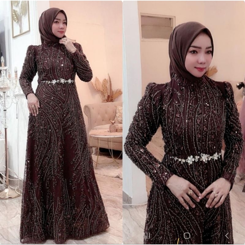 Gamis pesta mewwah amora set by faesta