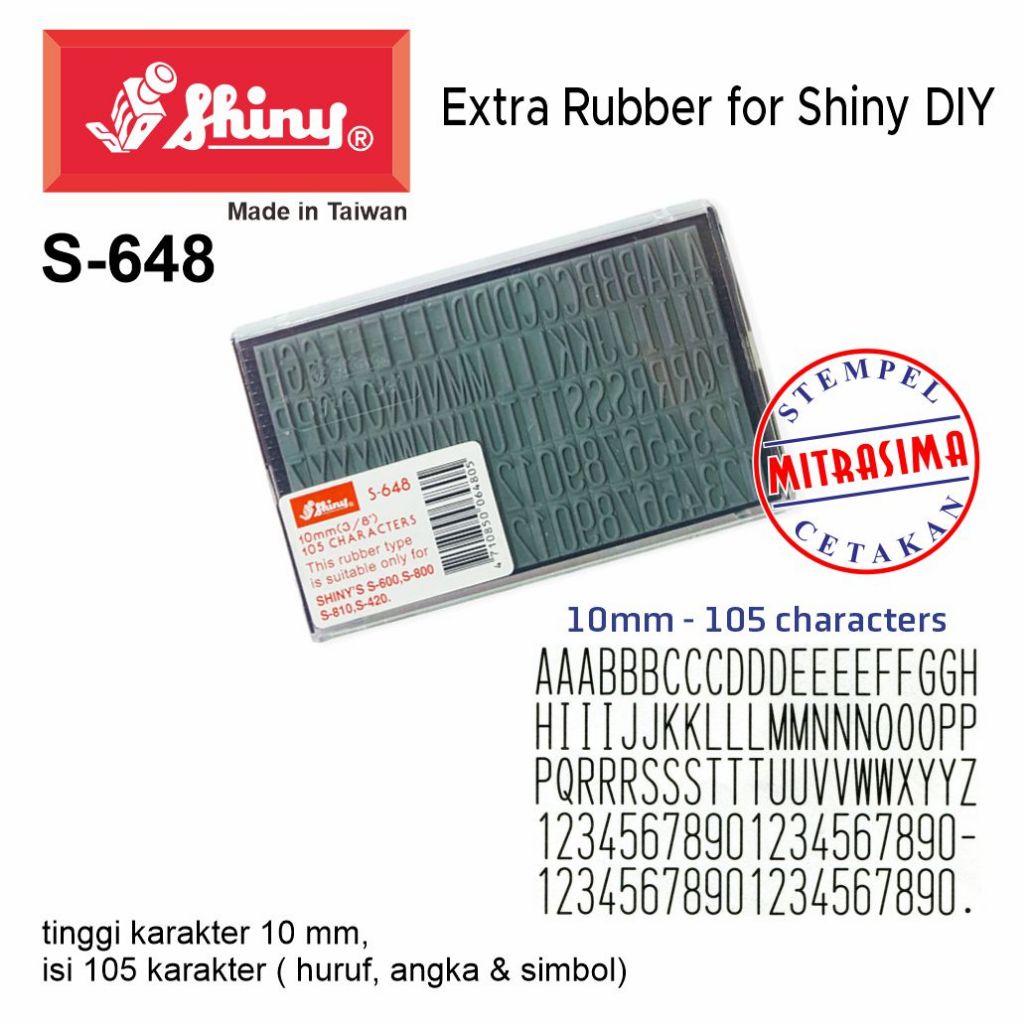 

Promo Karet huruf dan angka tambahan untuk Stempel merk Shiny DIY tipe S 623 S 624 S 625 S 648