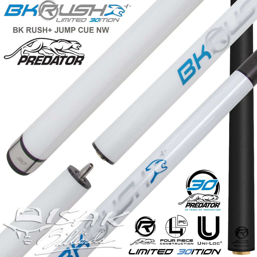 Predator BK Rush+ Carbon Jump Break Cue NW - 30th Anniversary Limited Edition Stick Billiard Bola Lo