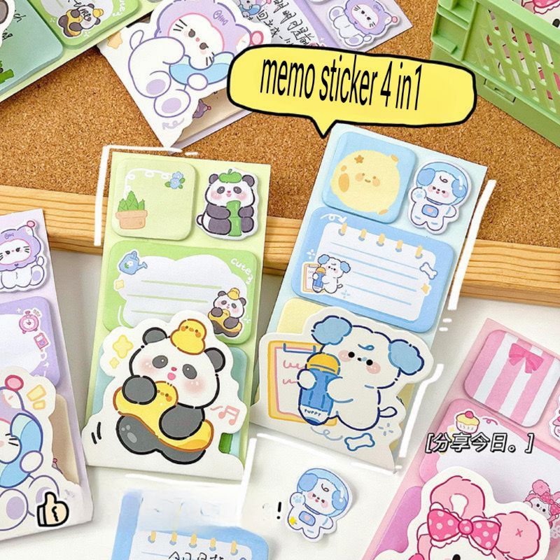 

MEMOPAD STICKY NOTE 4 IN1 KARAKTER MEMO ANIMAL MM-56