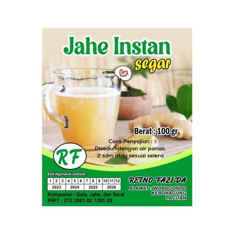 

Jahe instan segar